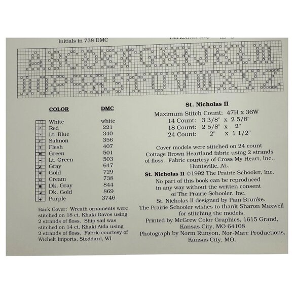 The Prairie Schooler A Prairie Christmas Book # 10 Cross Stitch Pattern Ornament - Picture 3 of 5